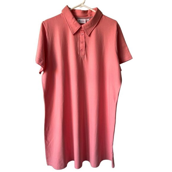 Denim & Co Dresses & Skirts - Women's Polo Style Dress, Coral, 2X